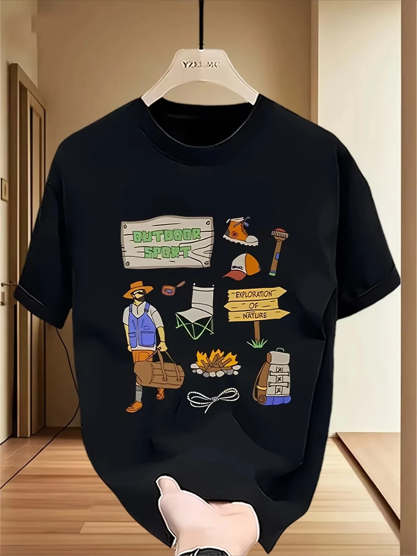 2026-nova-camiseta-masculina-de-algodao-puro-retro-padrao-de-aventura-ao-ar-livre-impresso-manga-curta-falha-sobrevivencia-agulha