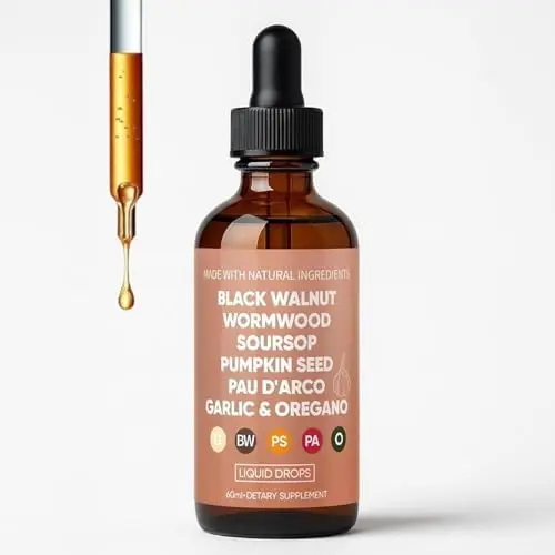 

Black Walnut & Wormwood Drops with Turmeric, Oregano Oil – Gut Cleanse for Digestive Support, 60ml
