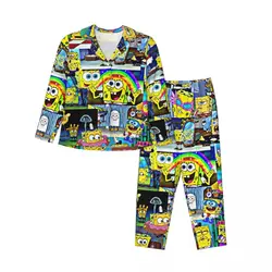 SpongeBob SquarePants Women's Pajamas Set 2 Piece Set For Women Casual Long sleeve Suit