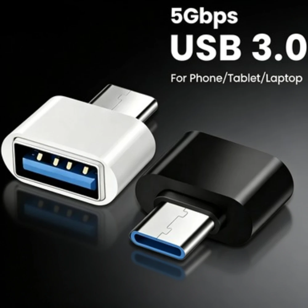 Mini Type-C to USB 3.0 OTG Adapter USB-C Male to USB A Female Data Sync Converter for MacBook iPad Pro Air & All Type C Devices