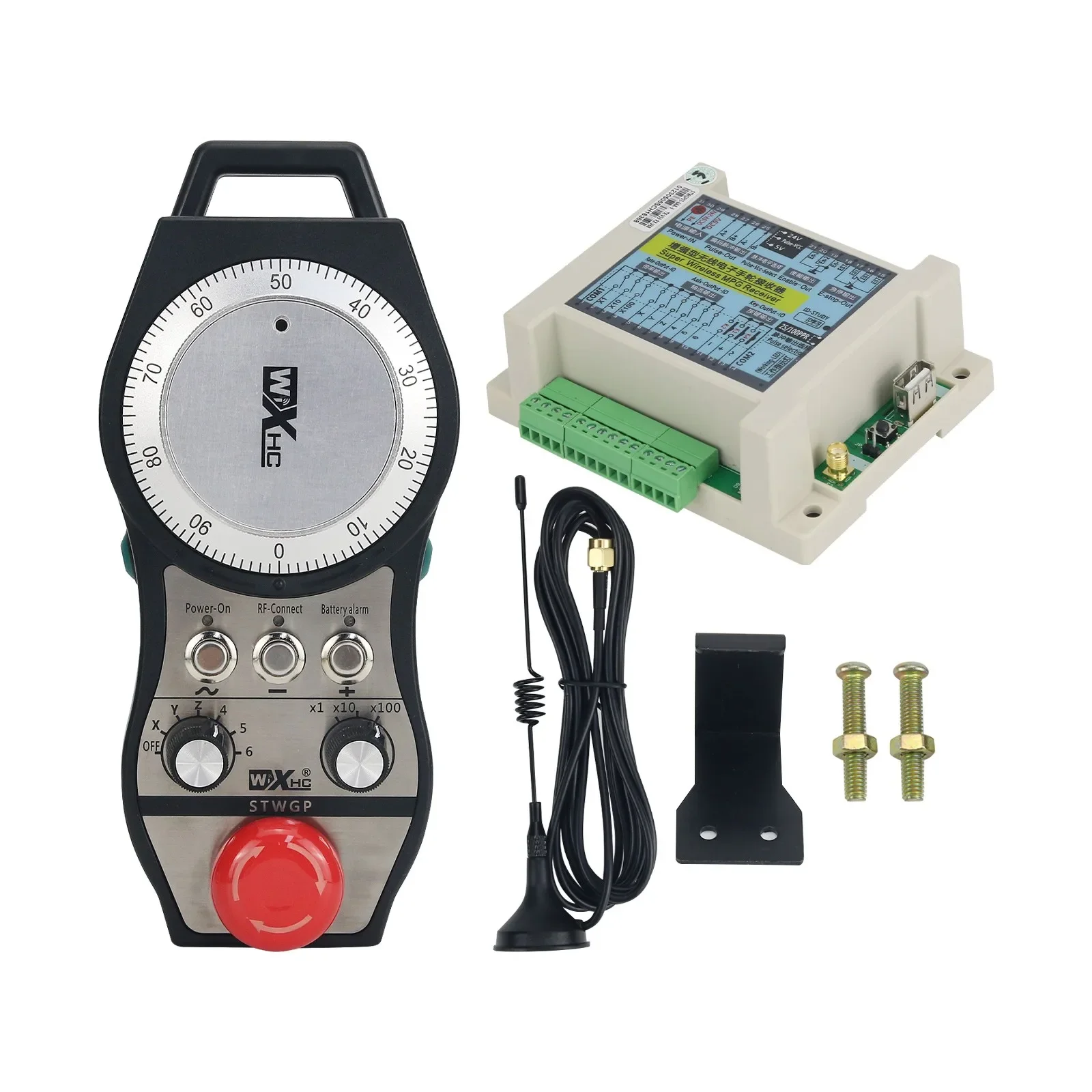 

SWGP 6Axis Wireless MPG CNC Handwheel Pendant w/ Emergency Stop 100PPR