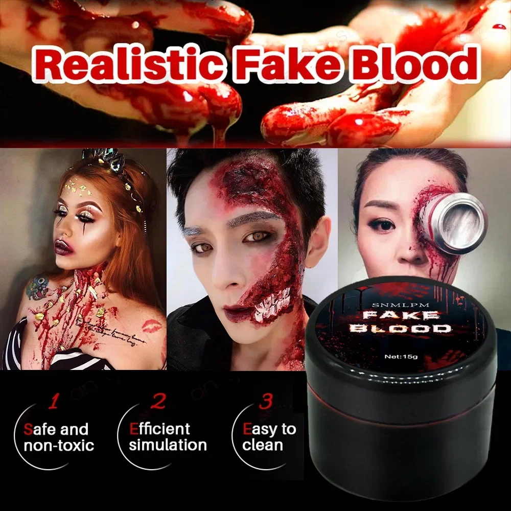 Body Paint Party Fake Blood Face Make Up Scary Halloween Wound Bruises Fake Scars for Cosplay Makeup Fancy Carnival Party 15g