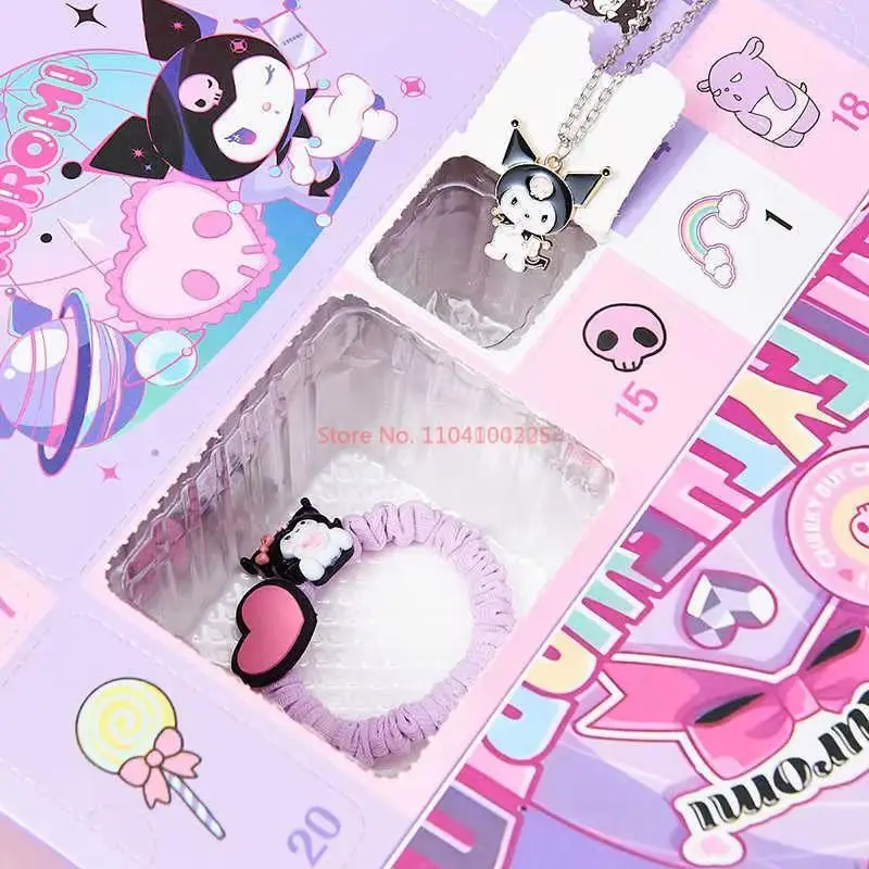 Miniso Melody Hello Kitty Kuromi Anime Calendario di Natale Figure dell'Avvento Conto alla rovescia di Halloween Giocattoli fatti a mano fai da te Regalo per i bambini