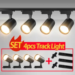 Полный комплект, трековый светильник, 220 В, светодиодная трековая лампа, система освещения на рельсах, 20/40 Вт, монолитный блок светодиодов, Потолочная трековая лампа для магазина одежды, гостиной, дома