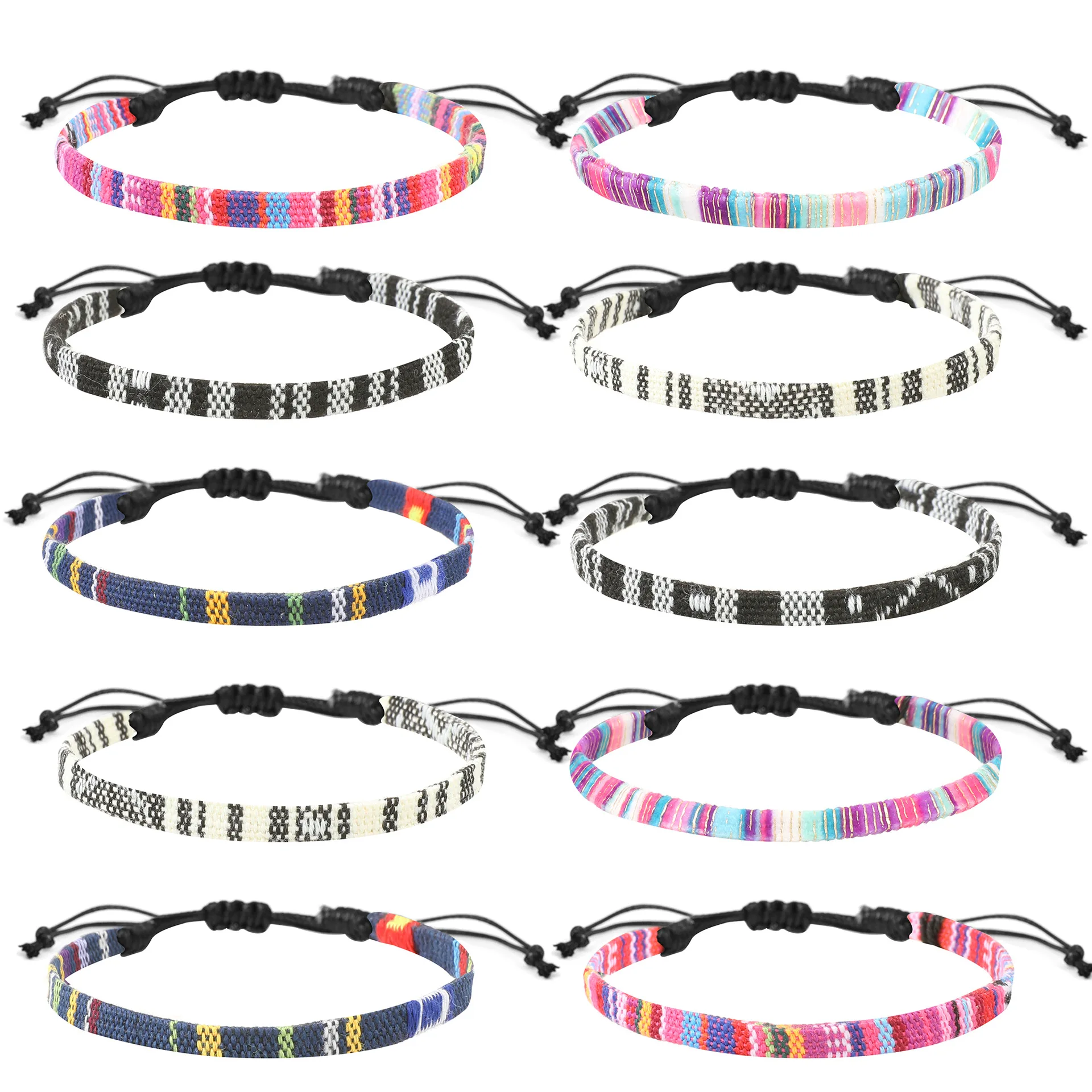 Beach Bracelet Set for Men and Women, Surfer Men Bracelet, Braided Boho Summer Bracelets Adjustable String Rope Ankle Bracelets