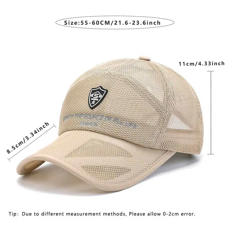 Camouflage Summer Baseball Hat for Men Breathable Mesh Big Brim Women Beach Sun Hat Lettter Embroidery Outdoor Sport Fishing Cap