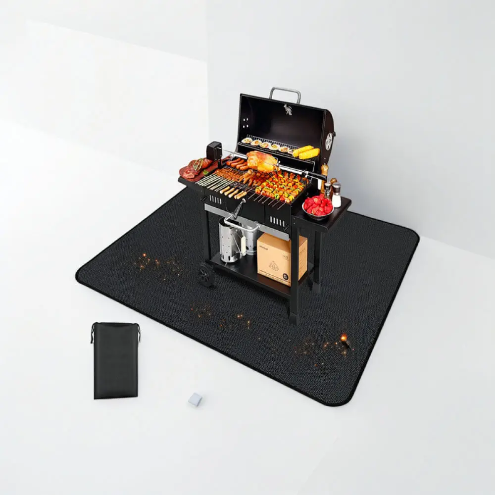 Outdoor Grill Fire Resistant Mat Deck Patio Protection Heat Shield Pad Durable Silicone Fireproof Floor Covering