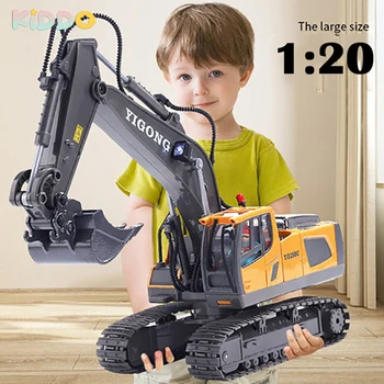 RC Excavator 1:20 Remote Control Truck 2.4G RC Crawler Engineering Vehicle Truck Radio Control Children's Day Back to School