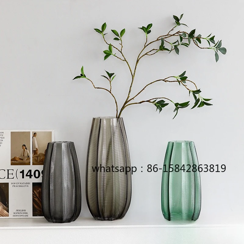 

French Glass Vase Living Room Flower Arrangement Premium Ins Style Home Decoration Hydroponic Flowers