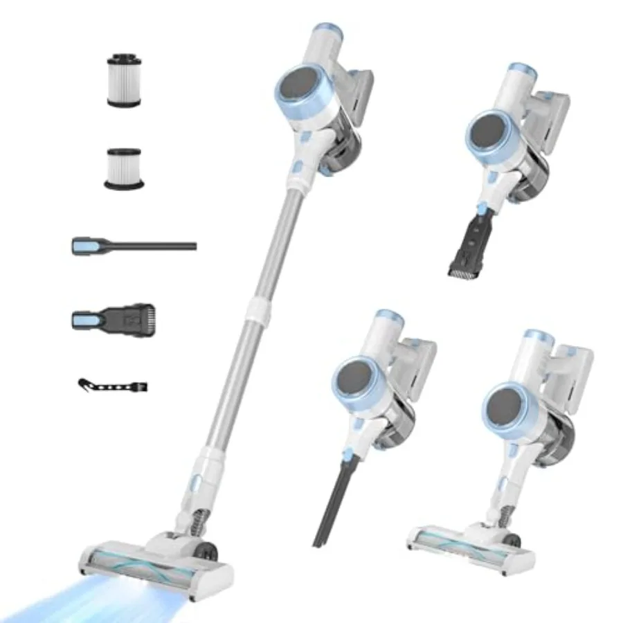 

Беспроводной пылесос 500 Вт, 45 кПа, для дома, 6-в-1, вертикальный, с LED-дисплеем, перезаряжаемый, беспроводной