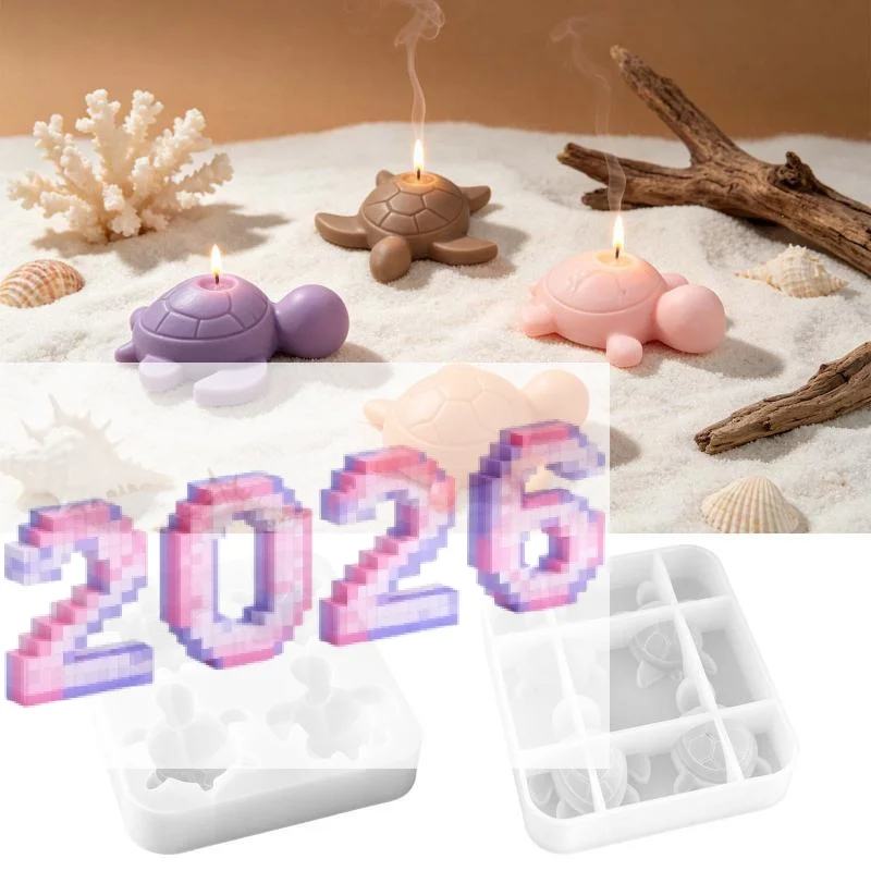 Four Turtles Plaster Silicone Molds DIY Heart Star Texture Shell Ornaments Epoxy Resin Mould Scented Animal Candle Soap Mold