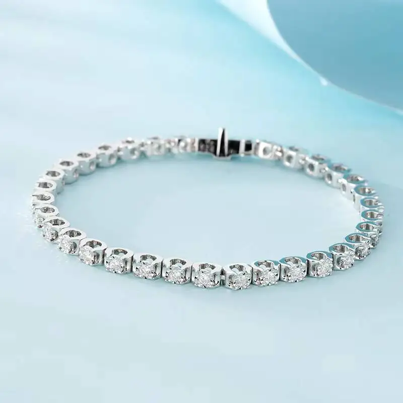 S925 necklace Moissanite Luxury 18K Solid Gold Tennis Chain & Hip-hip Bracelet Iced Def Vvs Hpht Lab Grown Diamond Gold Jewel