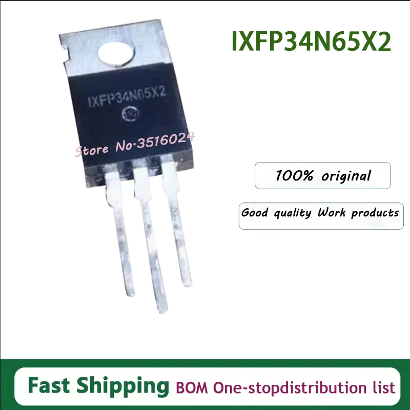 

10PCS/lot IXFP34N65X2 IXFP34N IXFP34N65 TO-220 650V 34A 100% NEW