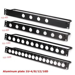 Rack Patch Panel 4 8 12 16 Way Channel 1U Flight Case Mount For XLR Connecctor Male Female SpeakOn Audio Cable Plug 1U 12D 16D