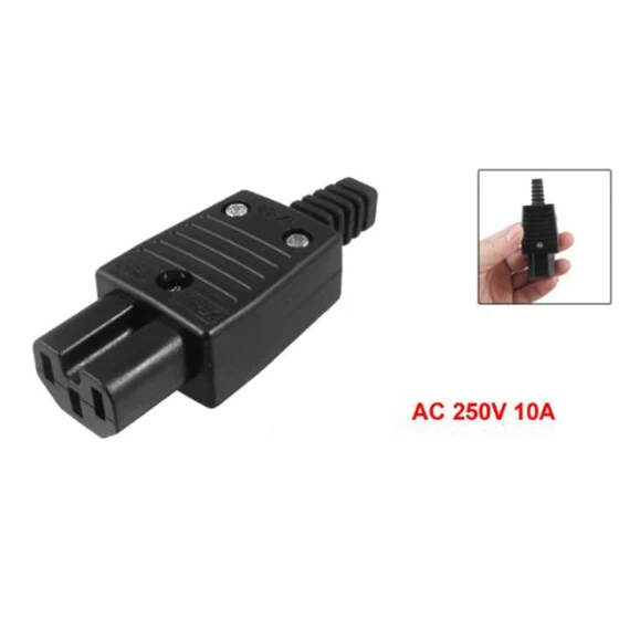 Prise de courant femelle noire IEC320 C15, connecteur adaptateur secteur, AC 250V, 10A