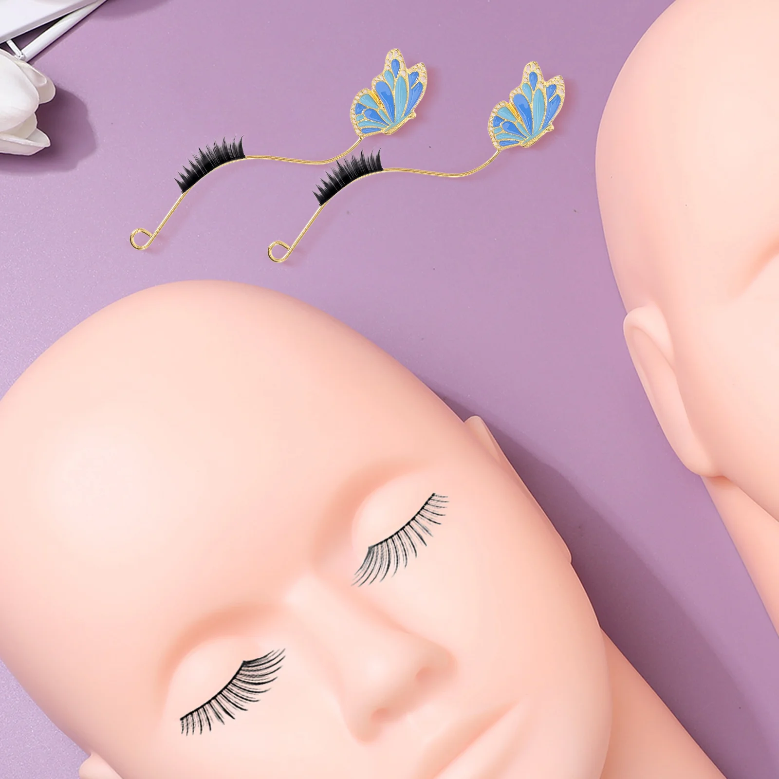 Bâtons d'affichage de faux cils, 2 paires, support d'extension de cils, outil d'affichage de cils léger et détachable pour Salon de beauté