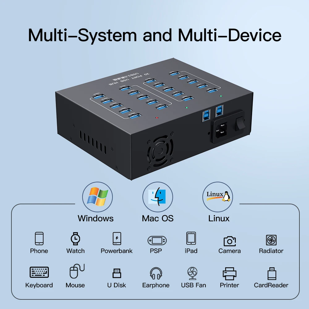 A-213P Sipolar  20 Port Usb 3.0  Hub   for Phone Charging Station  Smart Usb Hub Charger view 5