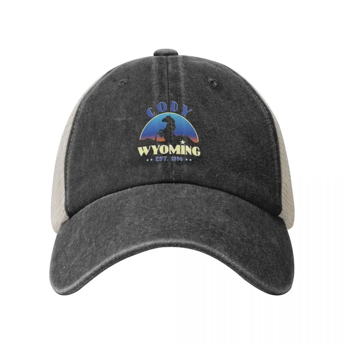 Cody Wyoming 1896 Cowboy Mesh Baseball Cap Visor Kids Hat Hood Luxury Woman Men's