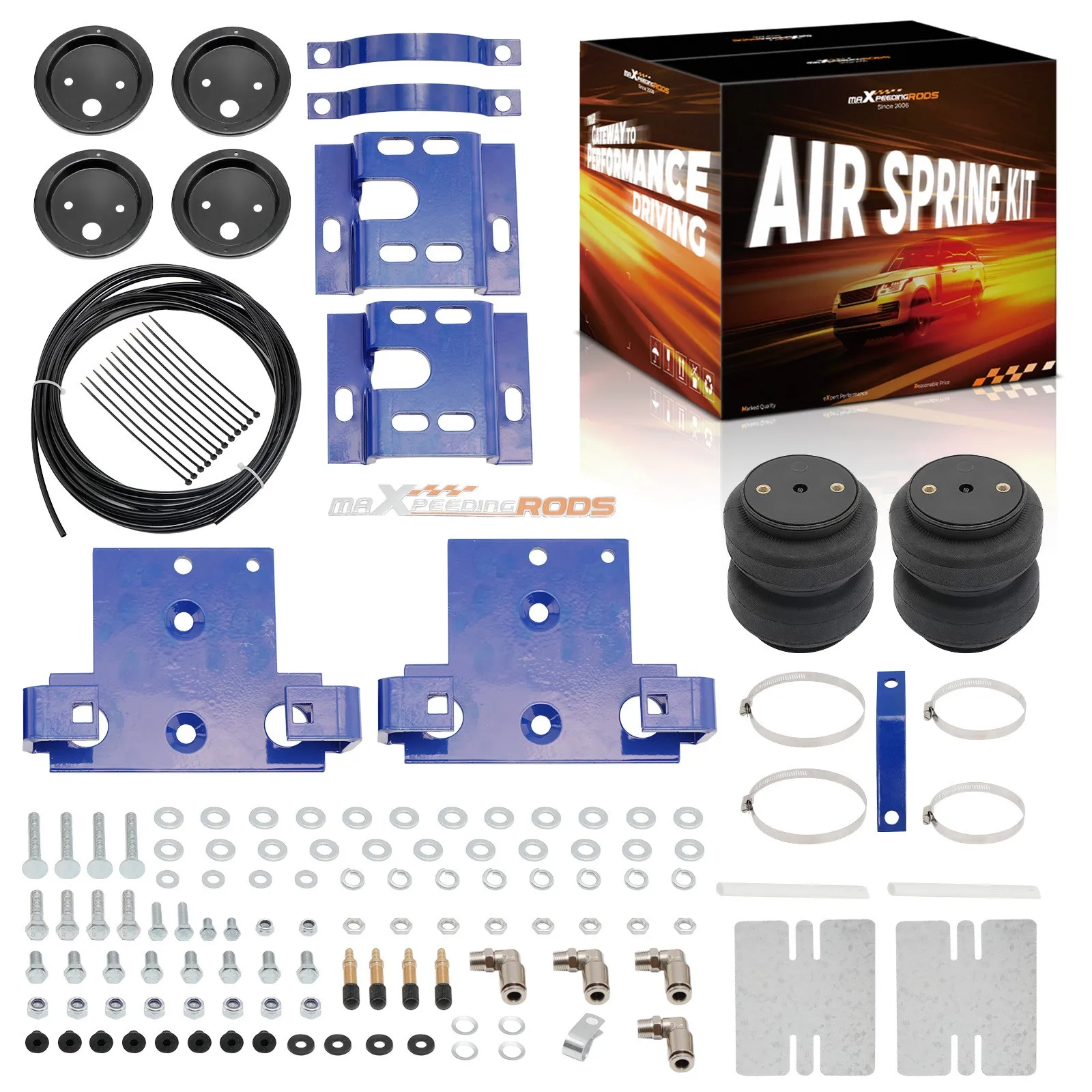 Rear Air Helper Spring Bag Leveling Kit Set for GMC Sierra Silverado 2500