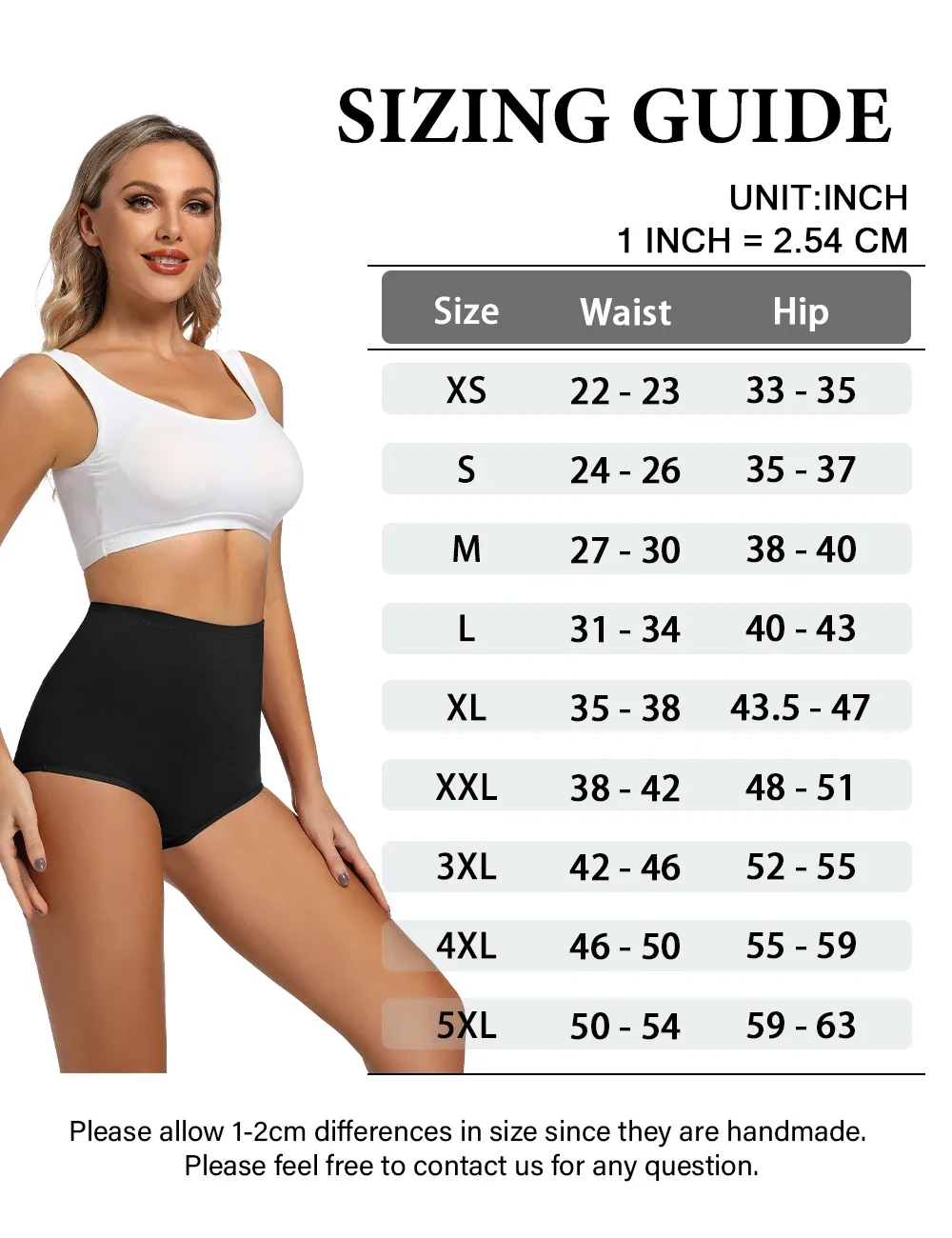 POKARLA 5PCS Super High Waist Panties For Women Comfortable Full Coverage Underwear Ladies Black Briefs Set 95% Polyester Fabric