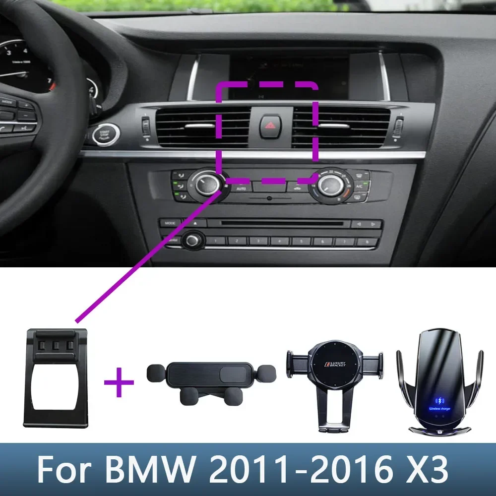 

Car Phone Holder For BMW X3 F25 2011 2012 2013 2014 2015 2016 Special Fixed Bracket Base Wireless Charging Interior Accessories