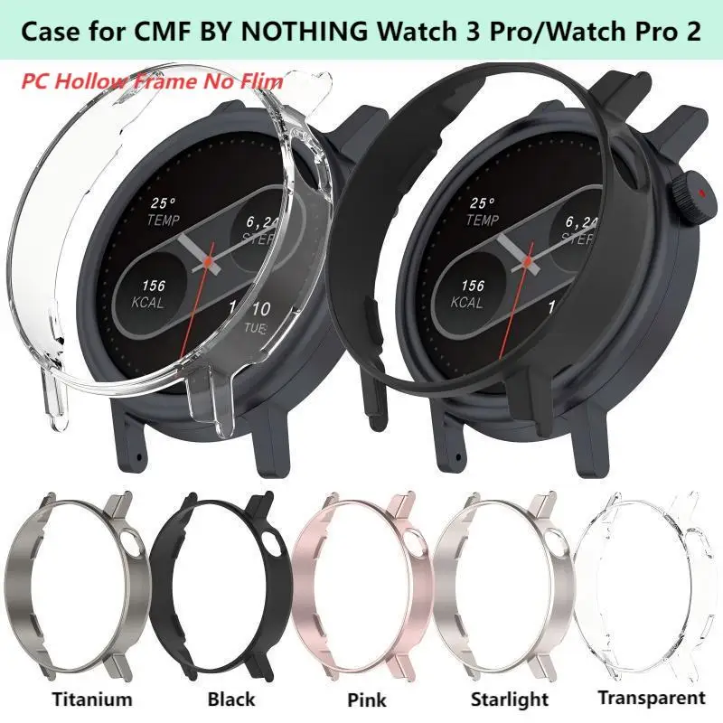 For CMF BY NOTHING Watch3 Pro/ Watch Pro 2 Case PC Hollow Protector Cover Protective Bumper for Nothing Watch 3 2 ProAccessories