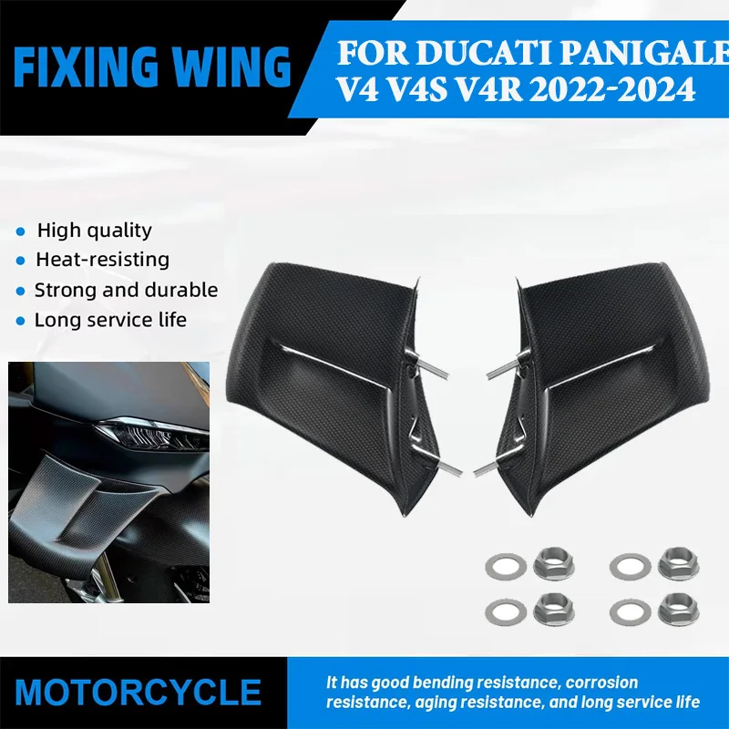 

Carbon Fiber Motorcycle Aerodynamics Fixed Wing Spoiler Side Panel Aileron Fairing Kit For DUCATI Panigale V4 V4S V4R 2022-2024