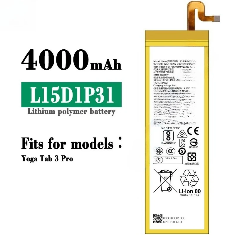Baterai Baru L15D1P31 L13D1P31 L19D1P32 L14D2P31 L19D1P31 untuk Lenovo Tab Pad M10 M8 2 3 7 X90 A3500 S5000 Pro Tablet + Alat
