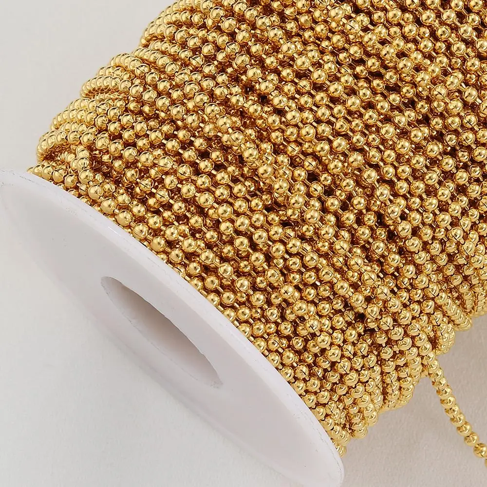 1.2-3mm Stainless Steel Beaded Ball Chains for Bracelet Necklace Supplies Steel Bead Chain DIY Jewelry Making Material Wholesale
