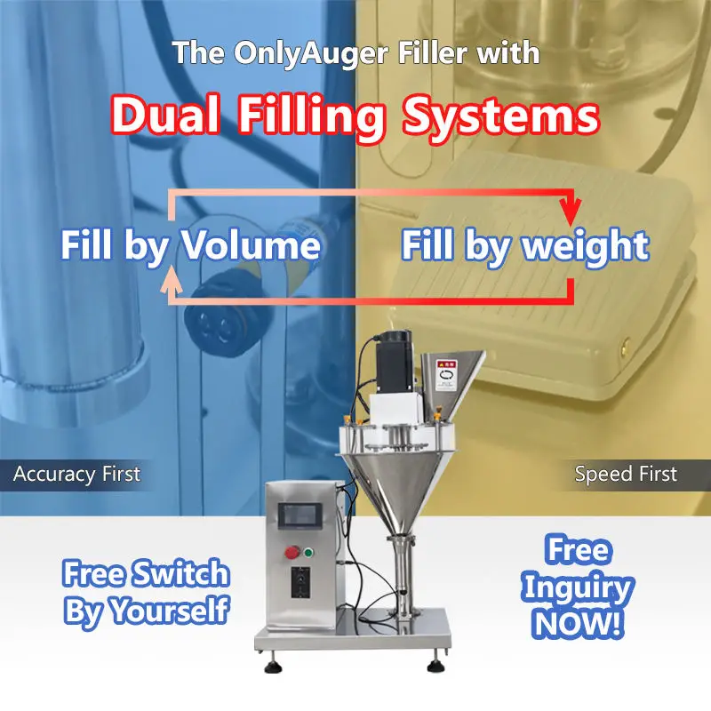 GK-F-LG100 Semi Automatic Spice Coffee Powder Filler Machine Quantitative Auger Powder Filling Machine Small Bottles Can Bags