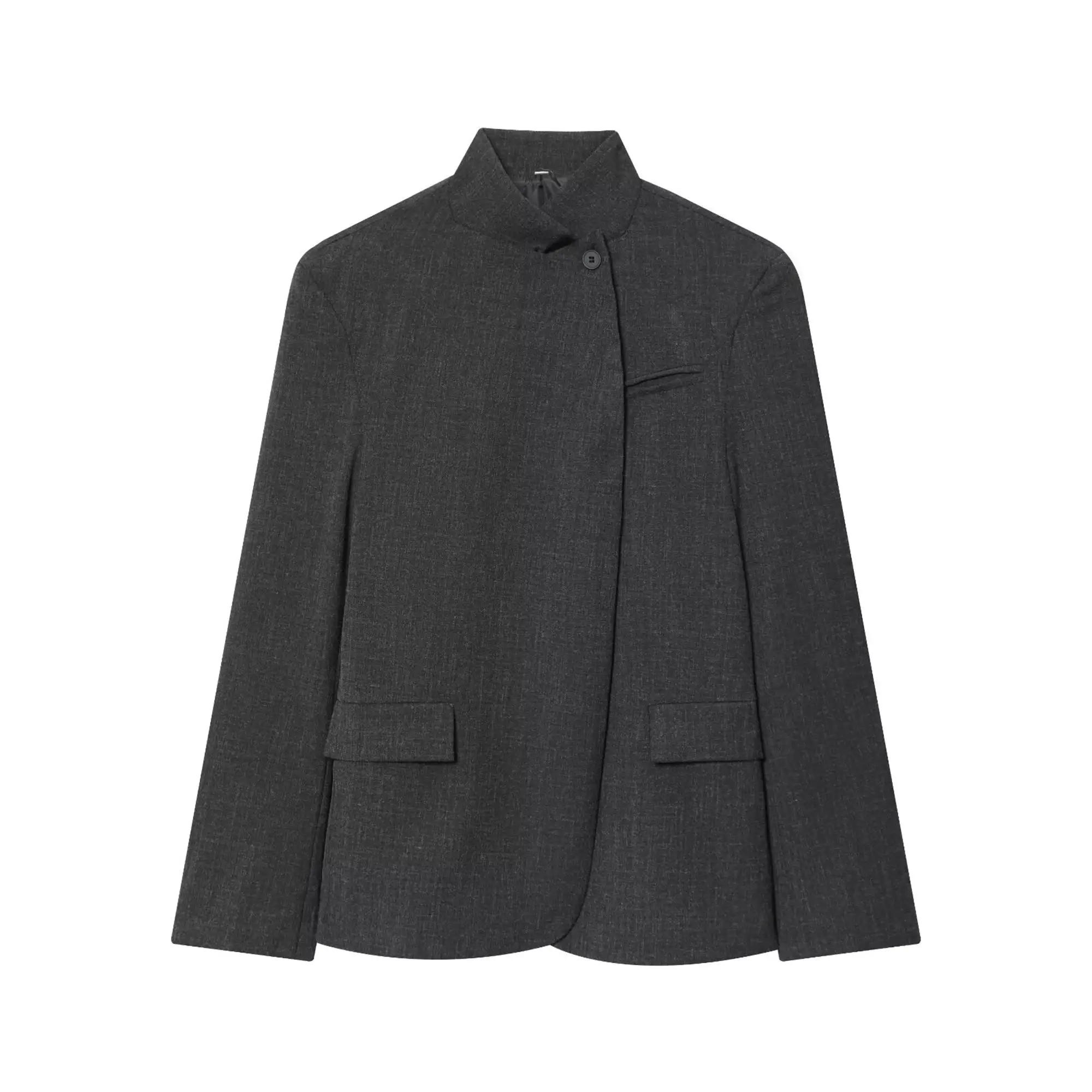 TFMLN 2025, Herbst Kausalen Blazer Jacken Für Frauen Vintage Stehkragen Volle Hülse Outwear Mode Single Button Lose Mäntel – Detail 3