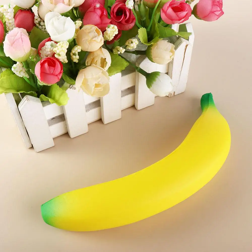 Release Slow Rising Banana Squeeze Toys Simulation Banana Yellow Green Squeeze Pinch Fruit Squeeze Pu Children Toys