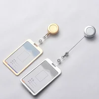 Funda de aleación de aluminio para tarjetas y mujeres y hombres, tarjeteros de identificación bancaria con nombre de trabajo, funda para insignia de negocios, funda para insignia de tarjeta de crédito, bolsa