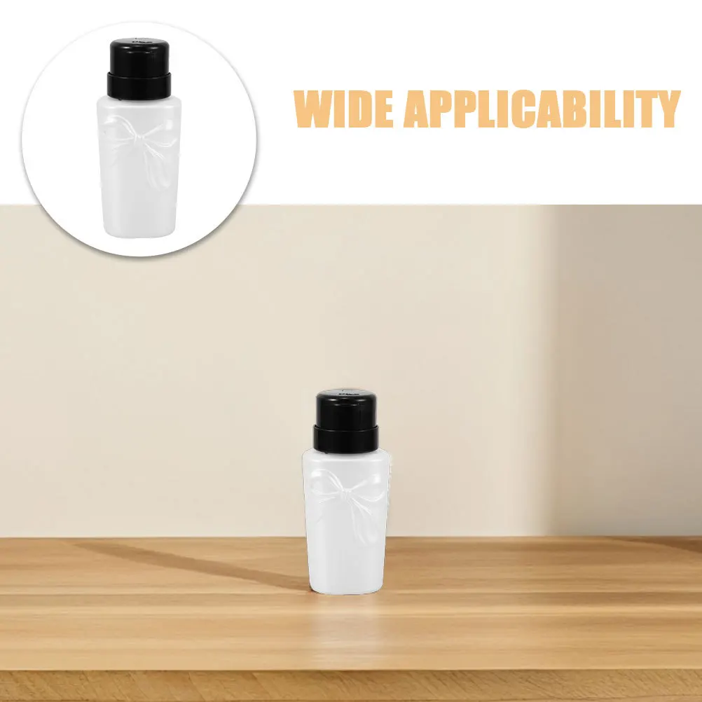3Pcs Nail Polish Remover Bottles Press Down Pump Lockable Refillable Dispenser for Salon Travel Manicure Liquid Container