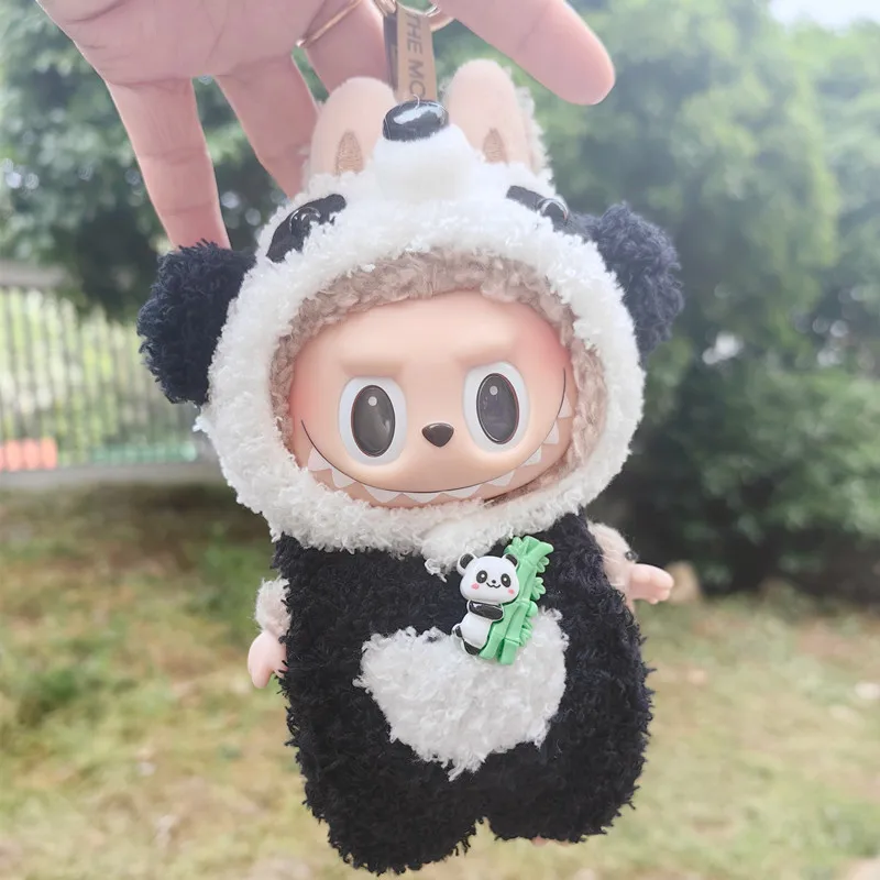 17cm Cute Mini Plush Doll\'S Clothes Outfit Accessories For Korea Kpop Exo Labubu Idol Dolls Bear Jumpsuit Clothing DIY Kids Gift