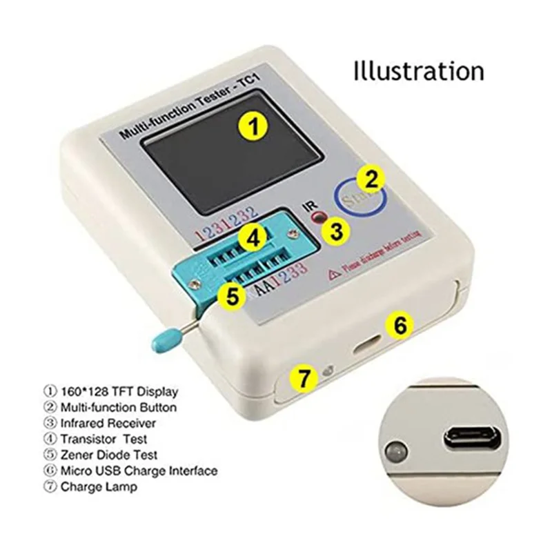 B90B-Tester Color Screen Tester Transistor Tester TFT Transistor Tester Graphics Display