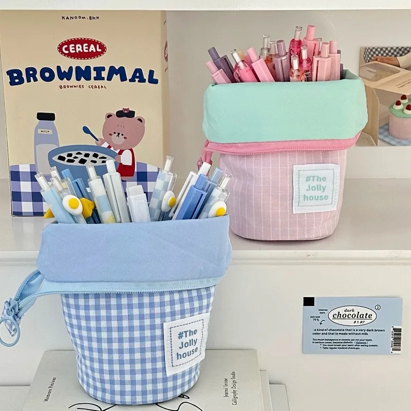 مقلمة بوليستر ذات سعة كبيرة، حقيبة تخزين قماشية، متعددة الوظائف، مستلزمات مكتبية متينة، منظم سطح المكتب، سعة عالية