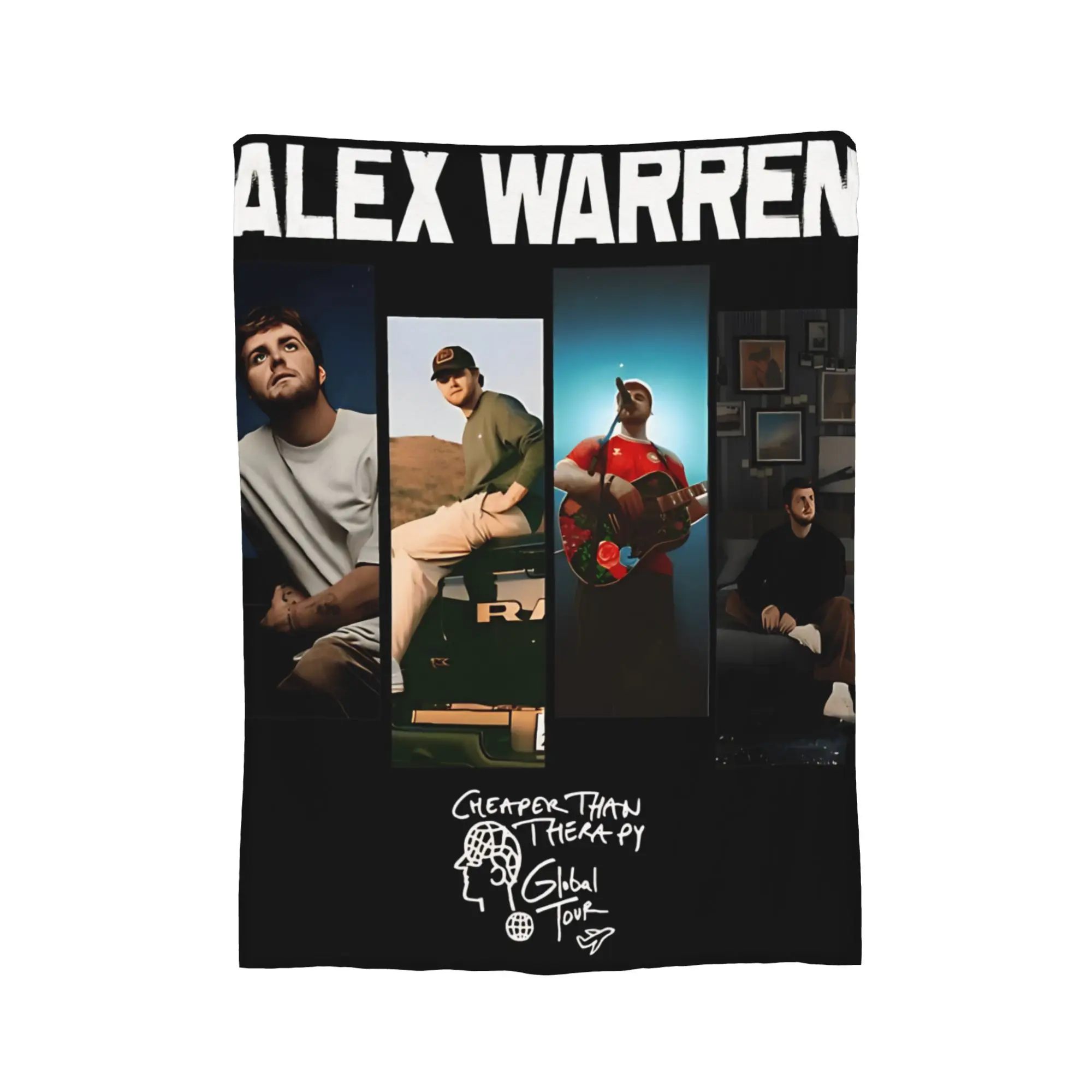 Super Soft Alex Warren Multi Portrait Tour Collage Throw Blanket Premium Fleece Flannel Blanket Cozy Warm Blankets All Season