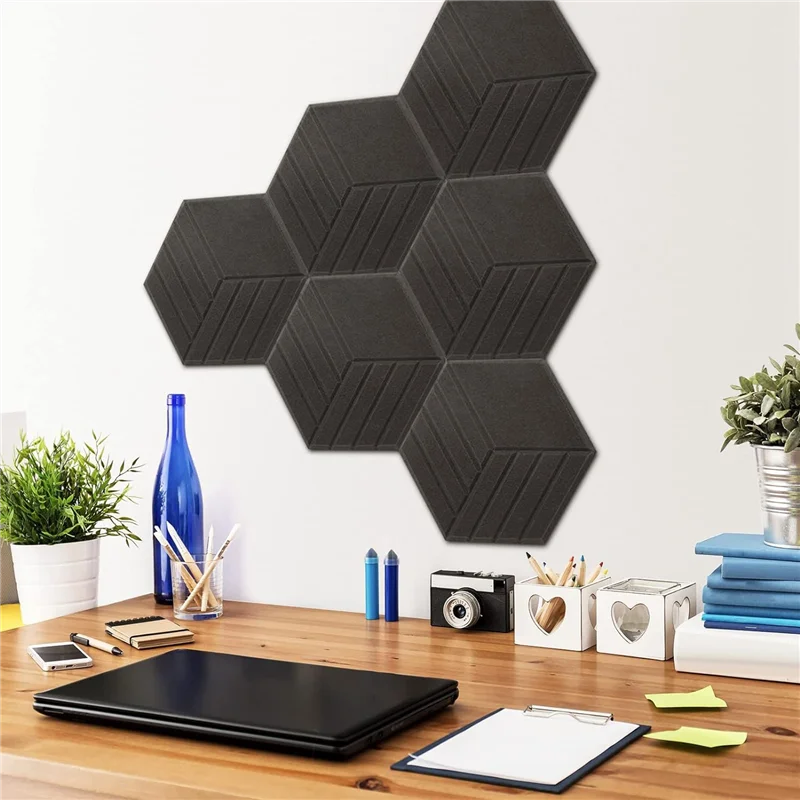 

A99I-12 Pack Self Adhesive Acoustic Panels 14 X 12 X 0.4Inch Soundproof Wall Panels B