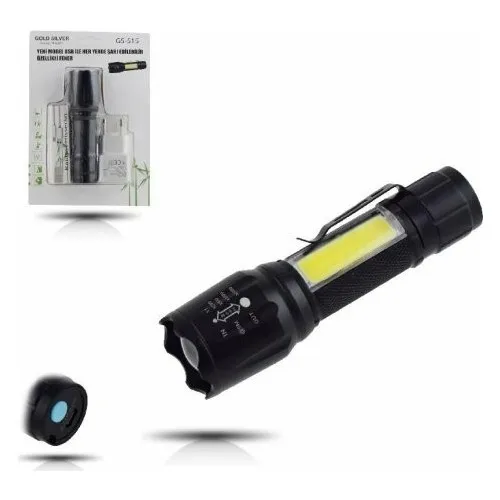 Gold Silver Gs-515 Usb rechargeable T6 With Led Flashlight