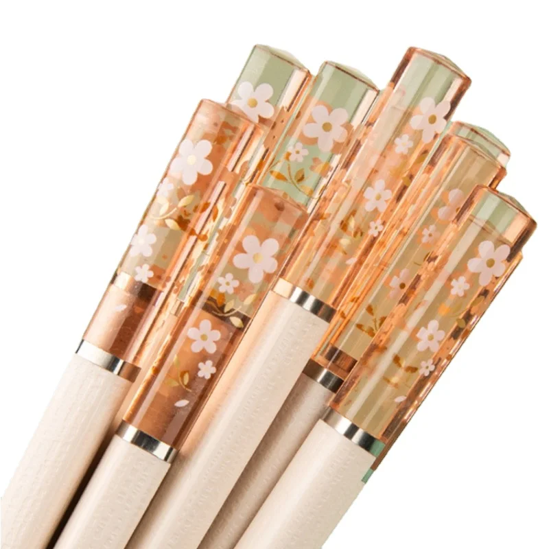 Amber Chopsticks Cherry Blossom Chopstick Liga, talheres reutilizáveis, bonito coreano, japonês, suprimentos de cozinha, chinês, 1 par