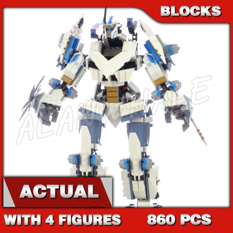 860pcs Shinobi Legacy Zane's Titan Mech Battle Ghost Warriors Posable Legs Arms 11660 Building Block toys Compatible With Model