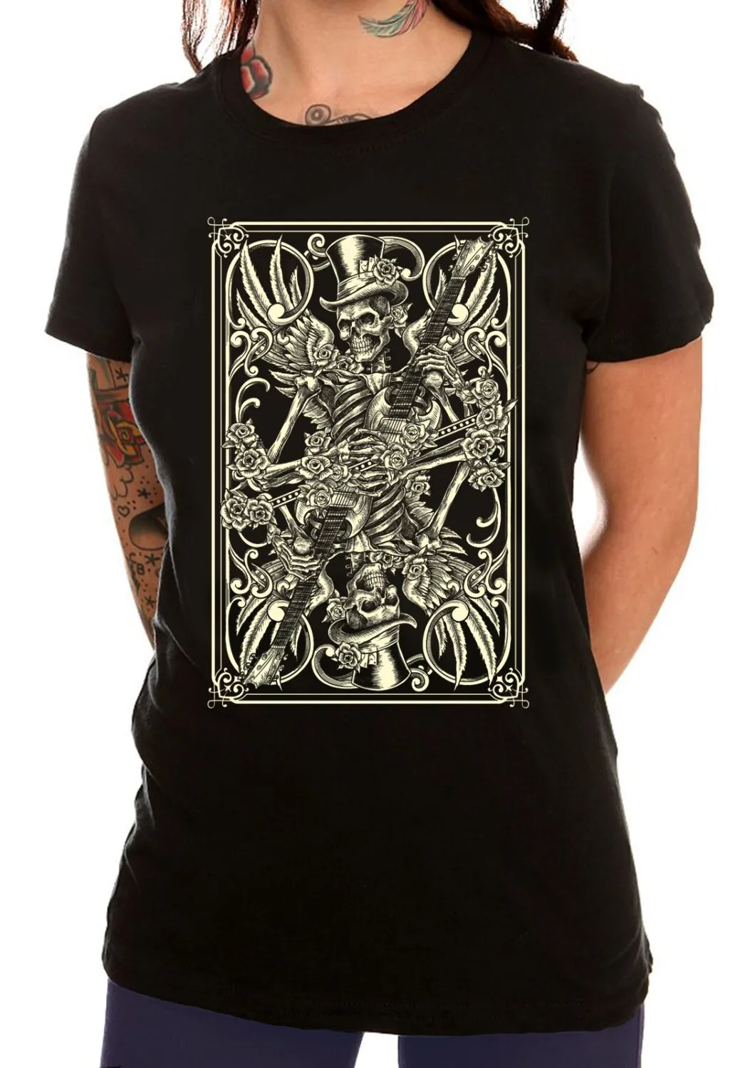 Skeleton Playing Card Women's T Shirt