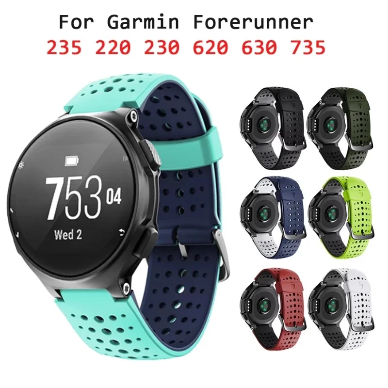 Watch Straps for Garmin Forerunner 735XT 235 230 620 630 735 235Lite Sports Watchband Smart Wrist Band Silicone Bracelets Correa