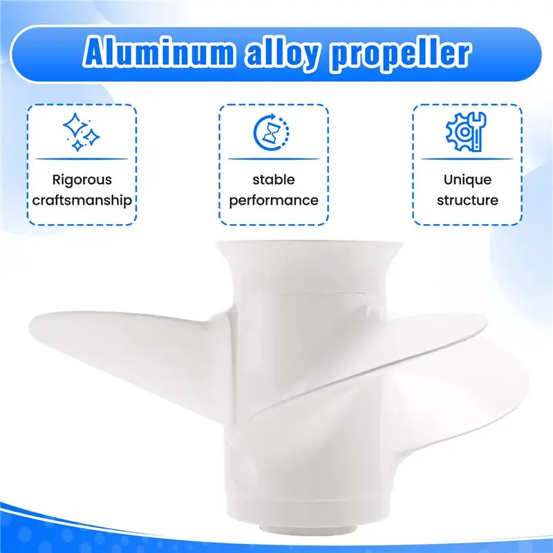 Unique 664-45945 664-45945-00-EL 9 7/8 X 10 1/2 Propeller For 20HP 30HP White 3 Blades 10 Spline Tooth R Rotation