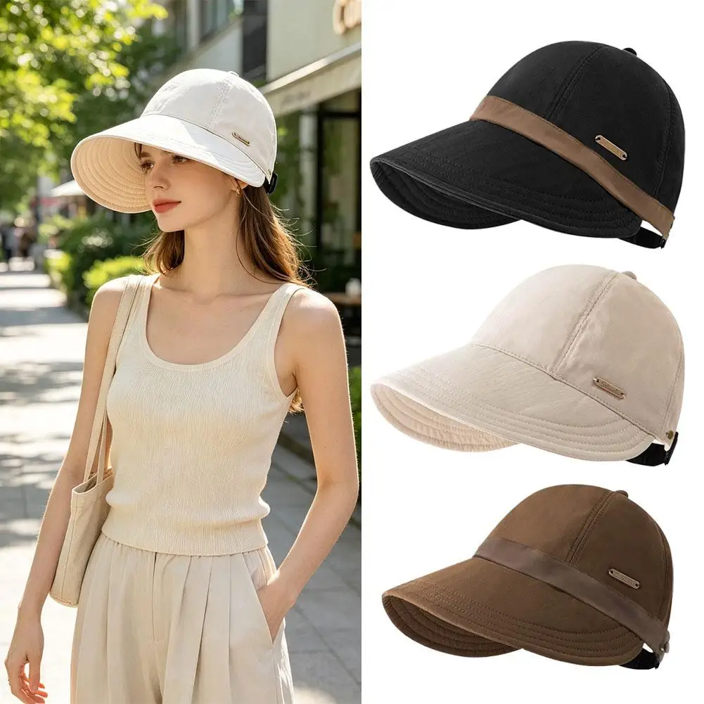 Women UPF 50 Plus Spring Summer Autumn UV Protection Wide Brim Bucket Hat Adjustable Face Shield Baseball Sun Cap Foldable Hat