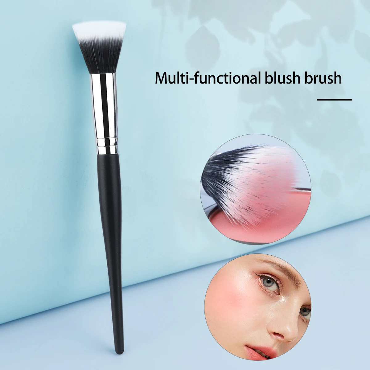 RANCAI 1PC Flat Foundation Brush Flat Top Buffing Kabuki Brush Face Makeup Brush Powder Foundation Blush Bronzer Cosmetics Tool