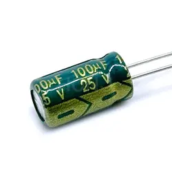 20-50PCS 25V100UF Aluminum Electrolytic Capacitor Original Low Esr/impedance High Frequency Size 6*12 100uf25v 25v100uf 20%