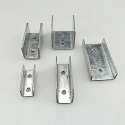 Conector de tubo cuadrado fijo sin soldadura, accesorios de hebilla, agujero de abrazadera en forma de C, código de esquina de ranura en forma de U, 4 piezas