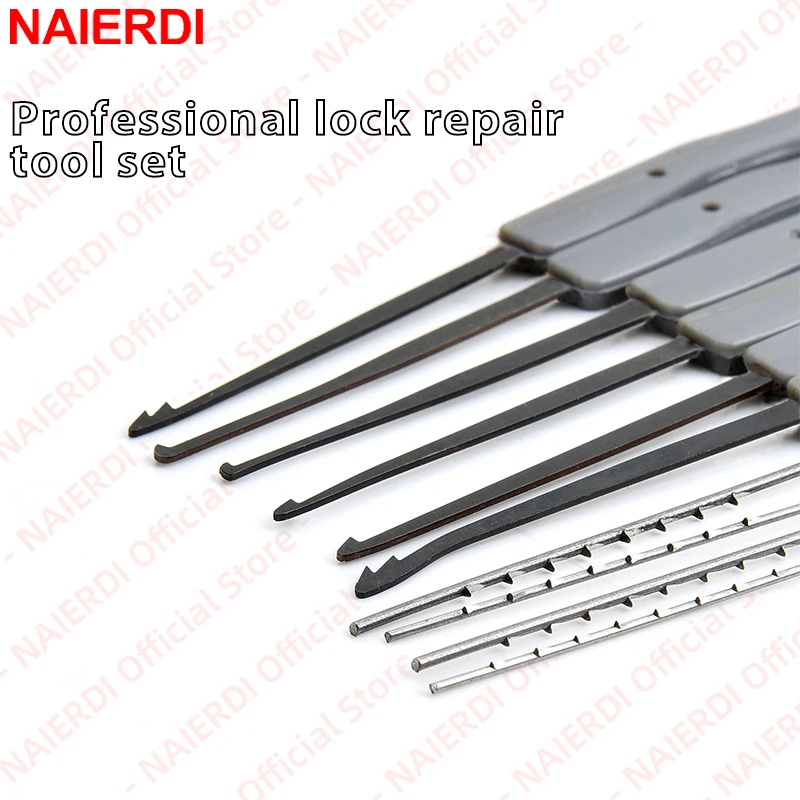 NAIERDI Lock Repair Tool Set with Broken Key Extractor, Transparent Practice Lock, Locksmith Training Tools for Beginners